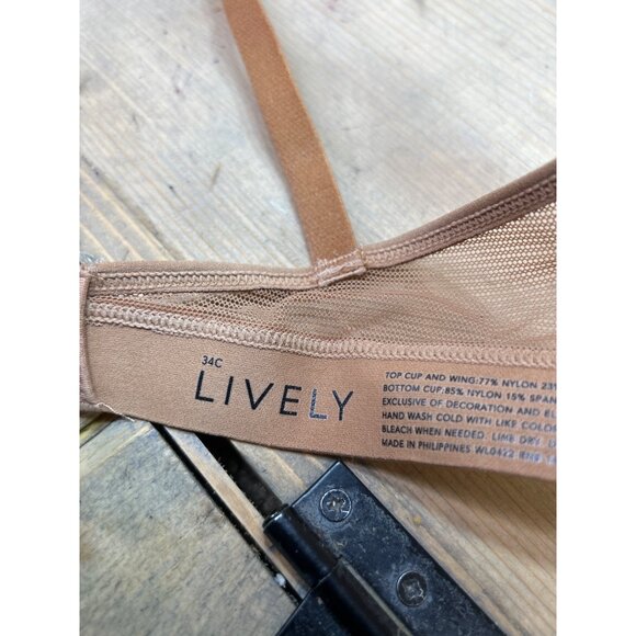 Lively 34C Convertible Bra With Adjustable Straps & Mesh Detail Nylon/Spandex Ta - Picture 5 of 8